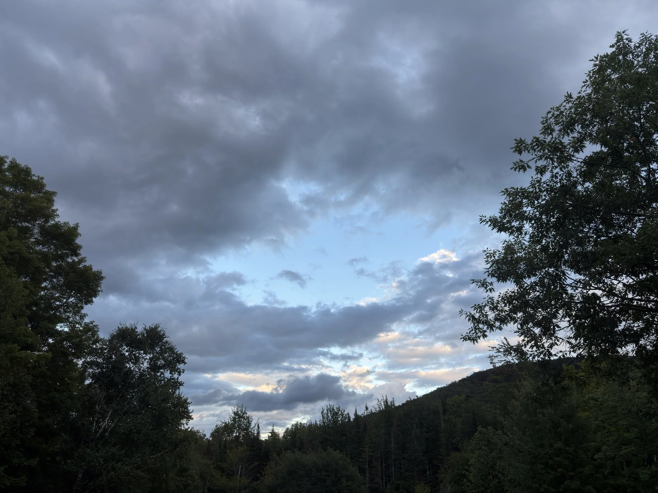 Evening Clouds Over a Forested Ridge, Digital Download Photo
