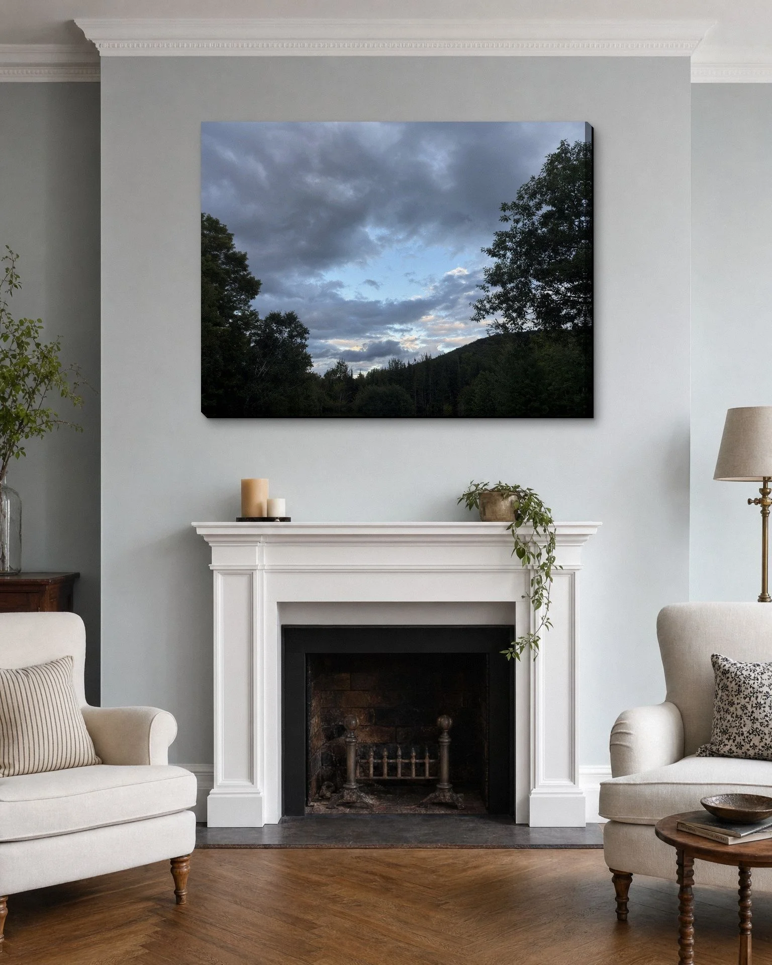 Evening-Clouds-Forested-Ridge-fireplace-mantel.jpg