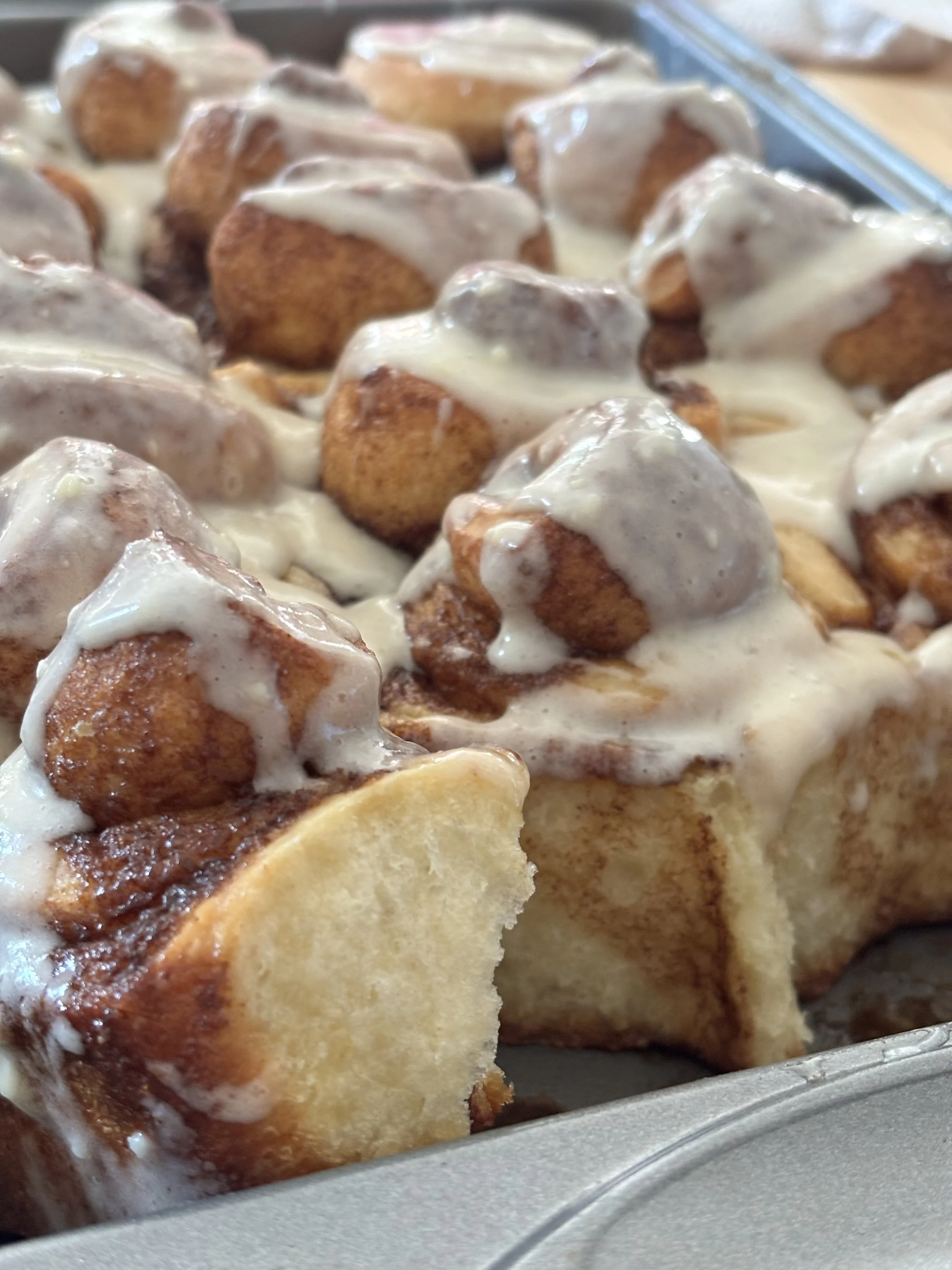 Homemade Cinnamon Buns with Cream cheese Frosting