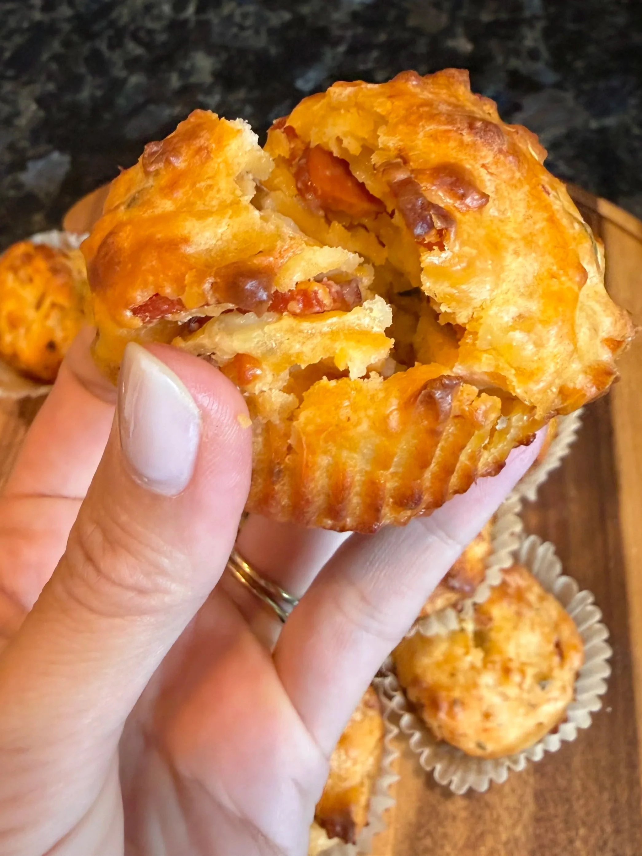 Homemade Cheesy, Pepperoni Pizza Muffins
