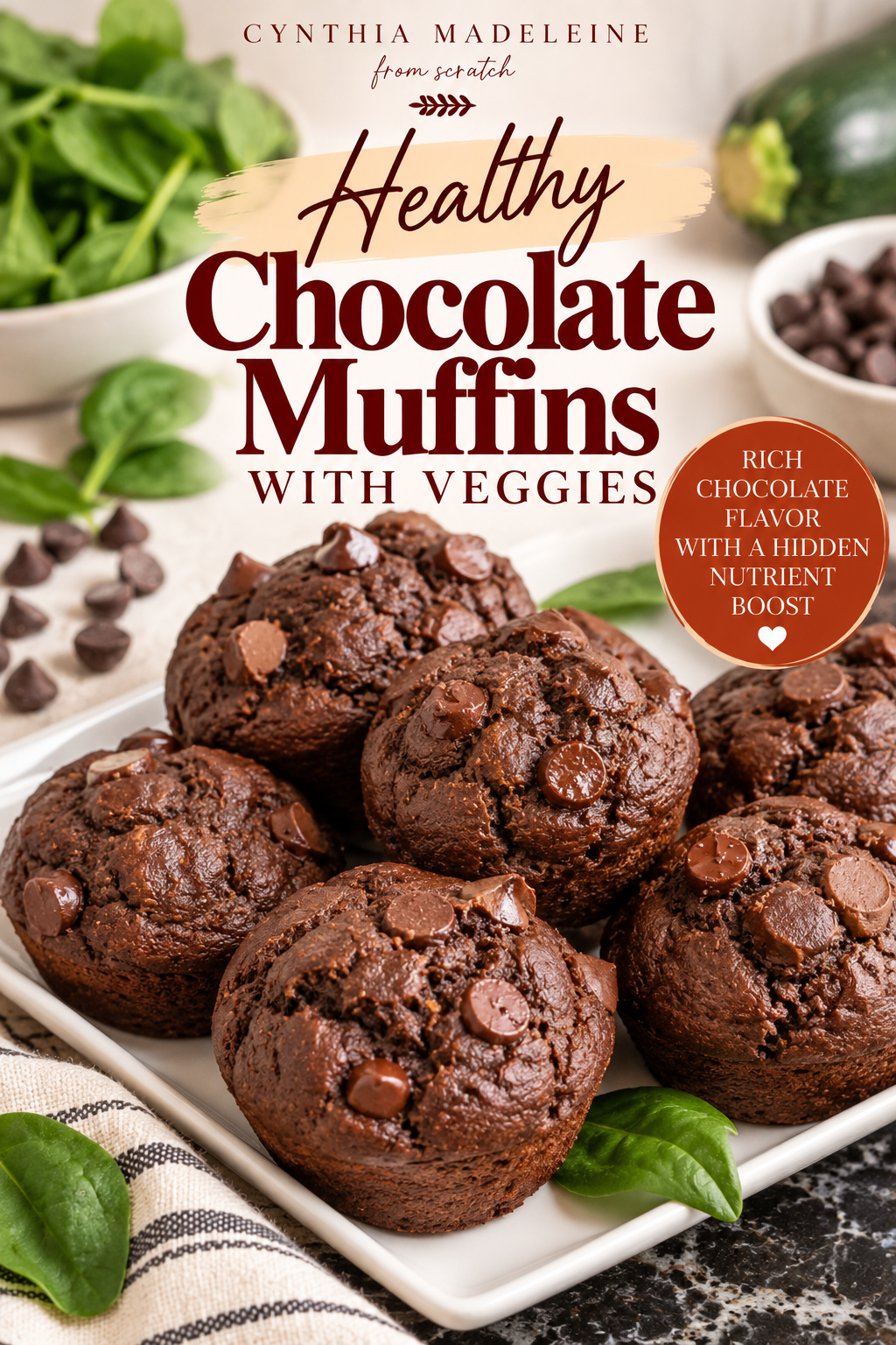 Chocolate Muffins with hidden veggies!