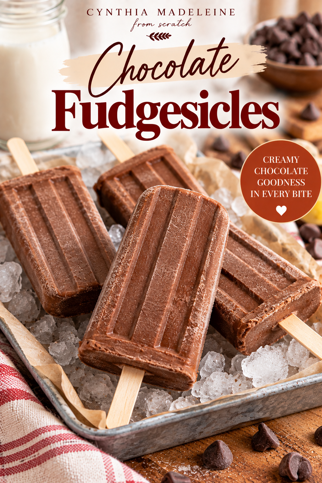 1. Homemade chocolate fudge popsicle made with coconut milk and dark chocolate