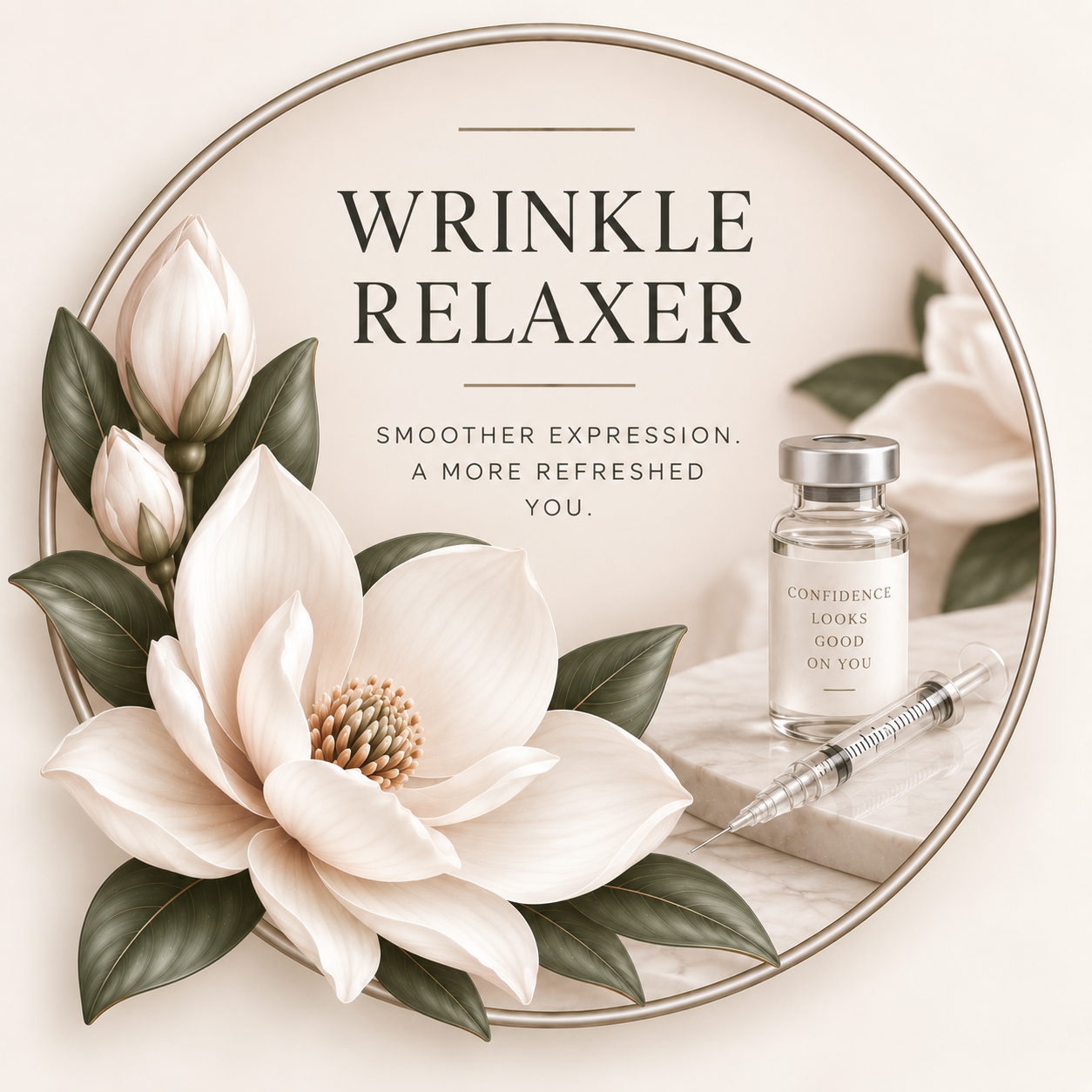 Magnolia Nurse Aesthetics wrinkle relaxer treatment focused on softening expression lines while maintaining natural-looking results.