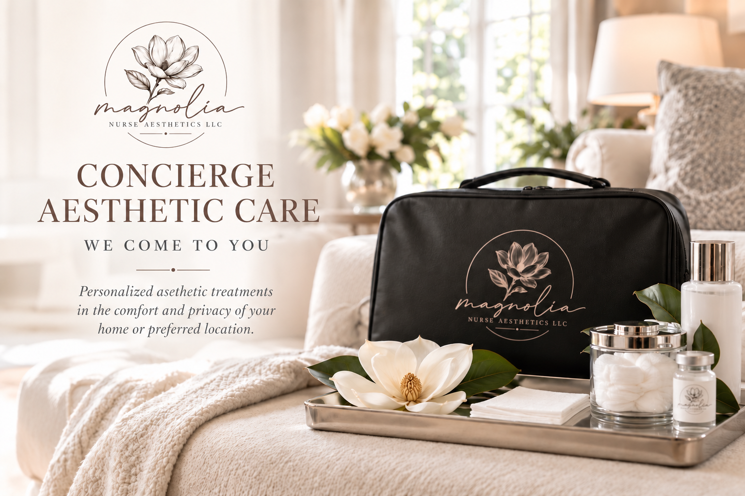 Magnolia Nurse Aesthetics concierge aesthetic care with personalized treatments brought to you.