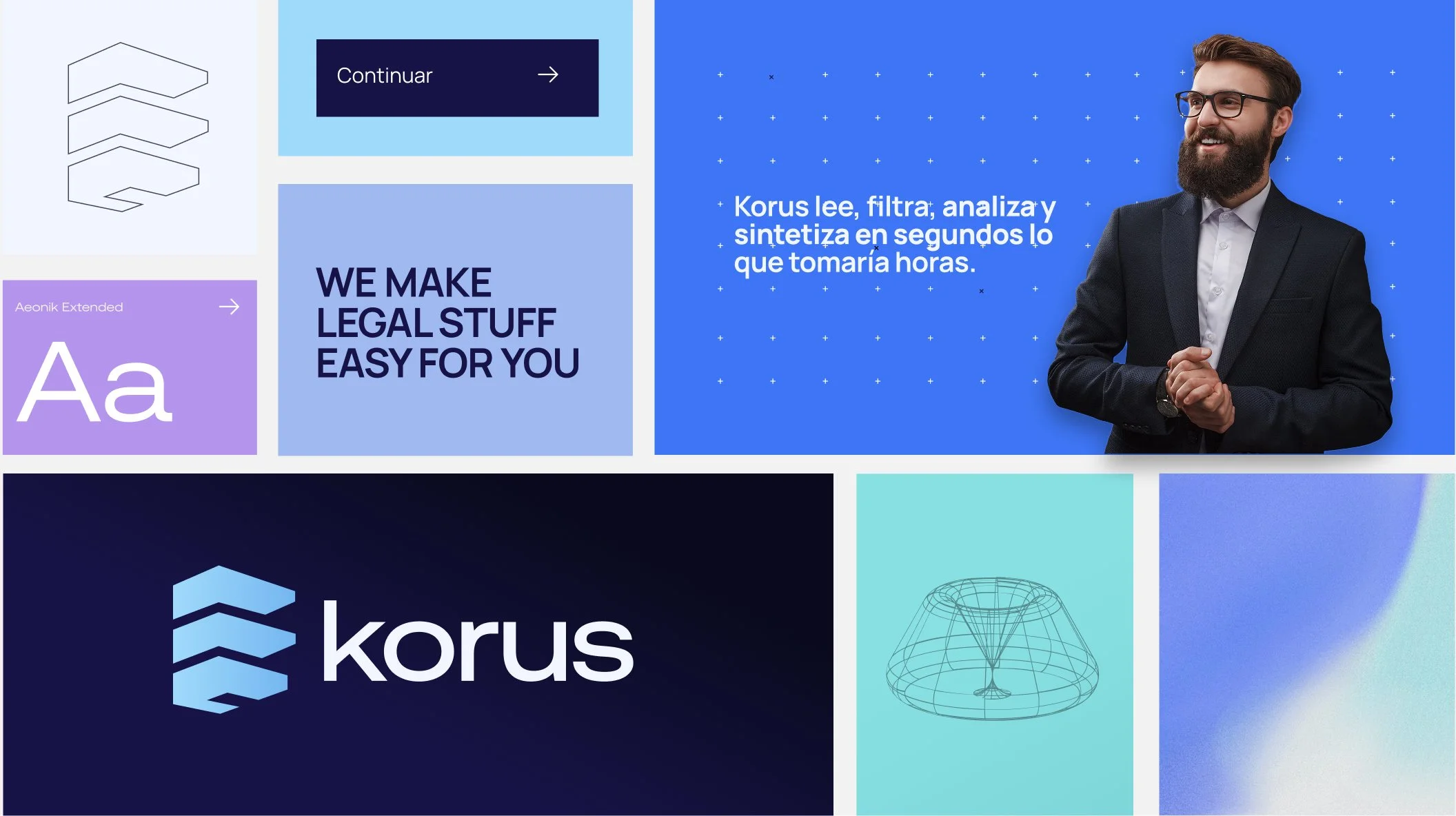 Hombre con barba, gafas y traje, sonriendo, en un fondo azul con muchos puntos blancos. Parte de un diseño gráfico y texto en inglés y español sobre análisis y filtrado de datos.