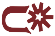 Logo with a large stylized letter C followed by an asterisk-shaped symbol
