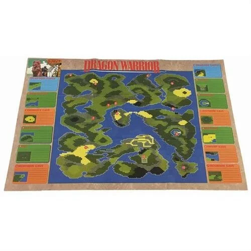Dragon Warrior World Map & Monster Chart — Insert Only (NES)
