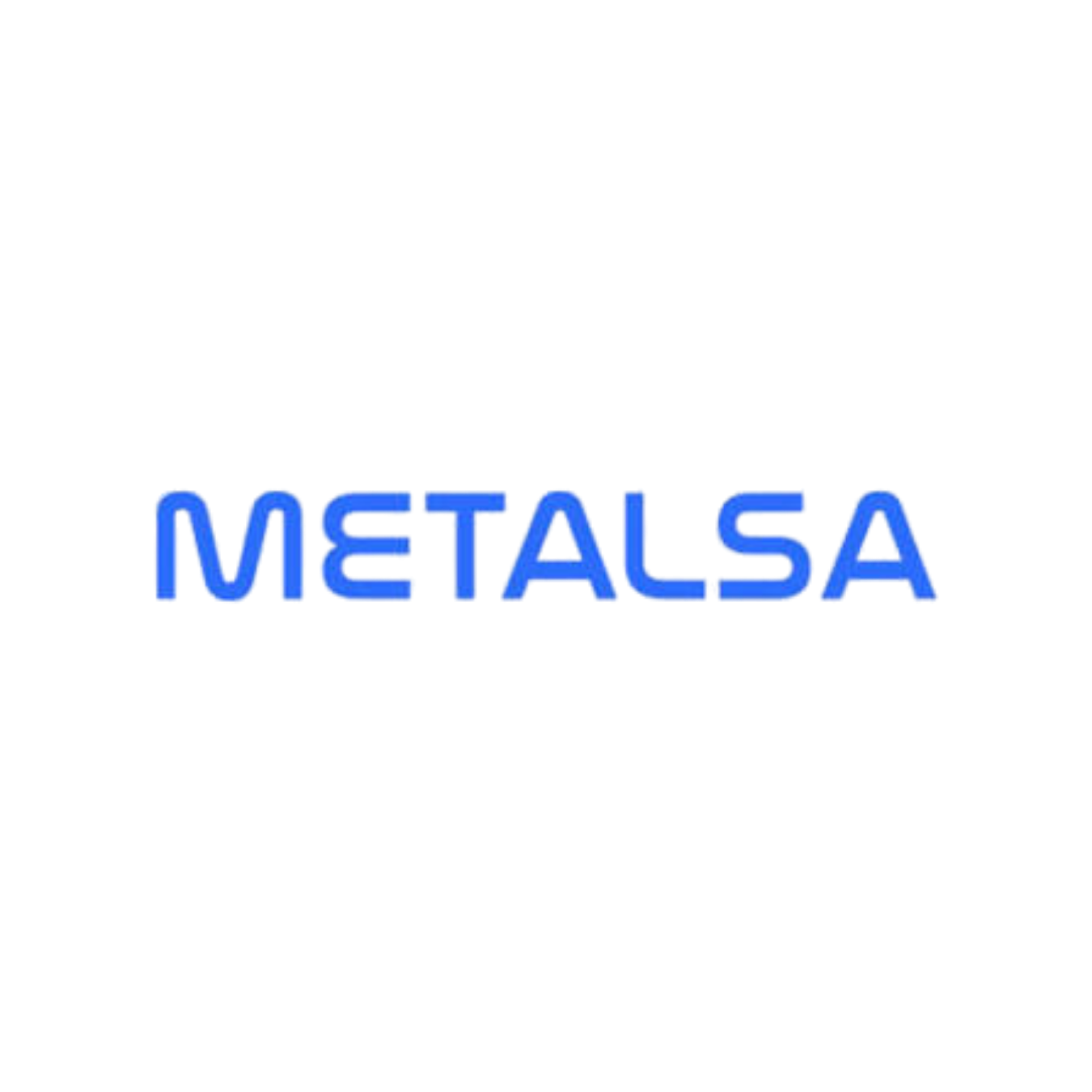 Letra azul con efecto de neón que dice 'Metalsa'.