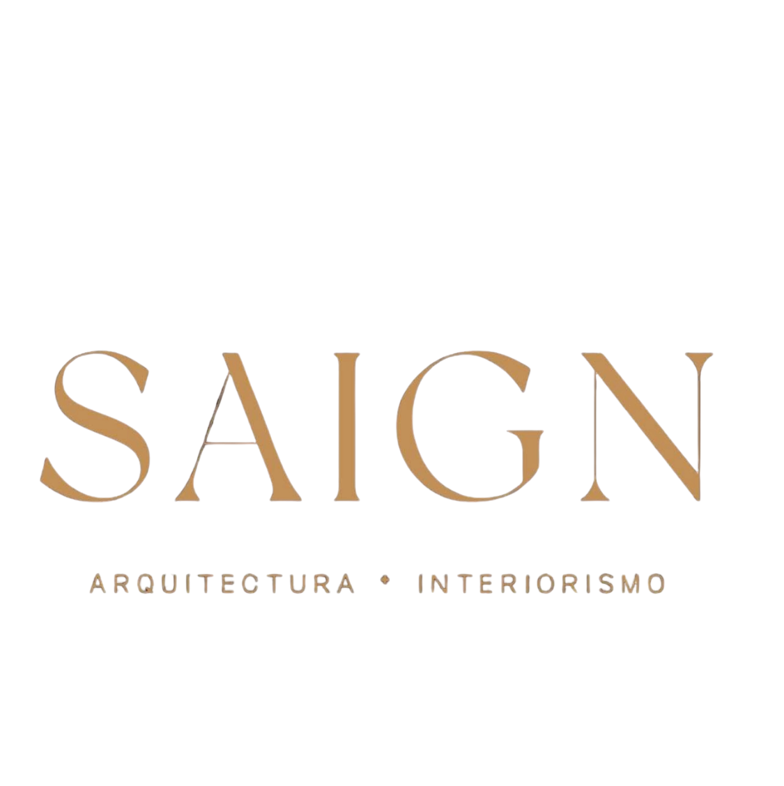 Texto que dice 'SAGEN Arquitectura - Interiorismo' en letras grandes y coloridas.