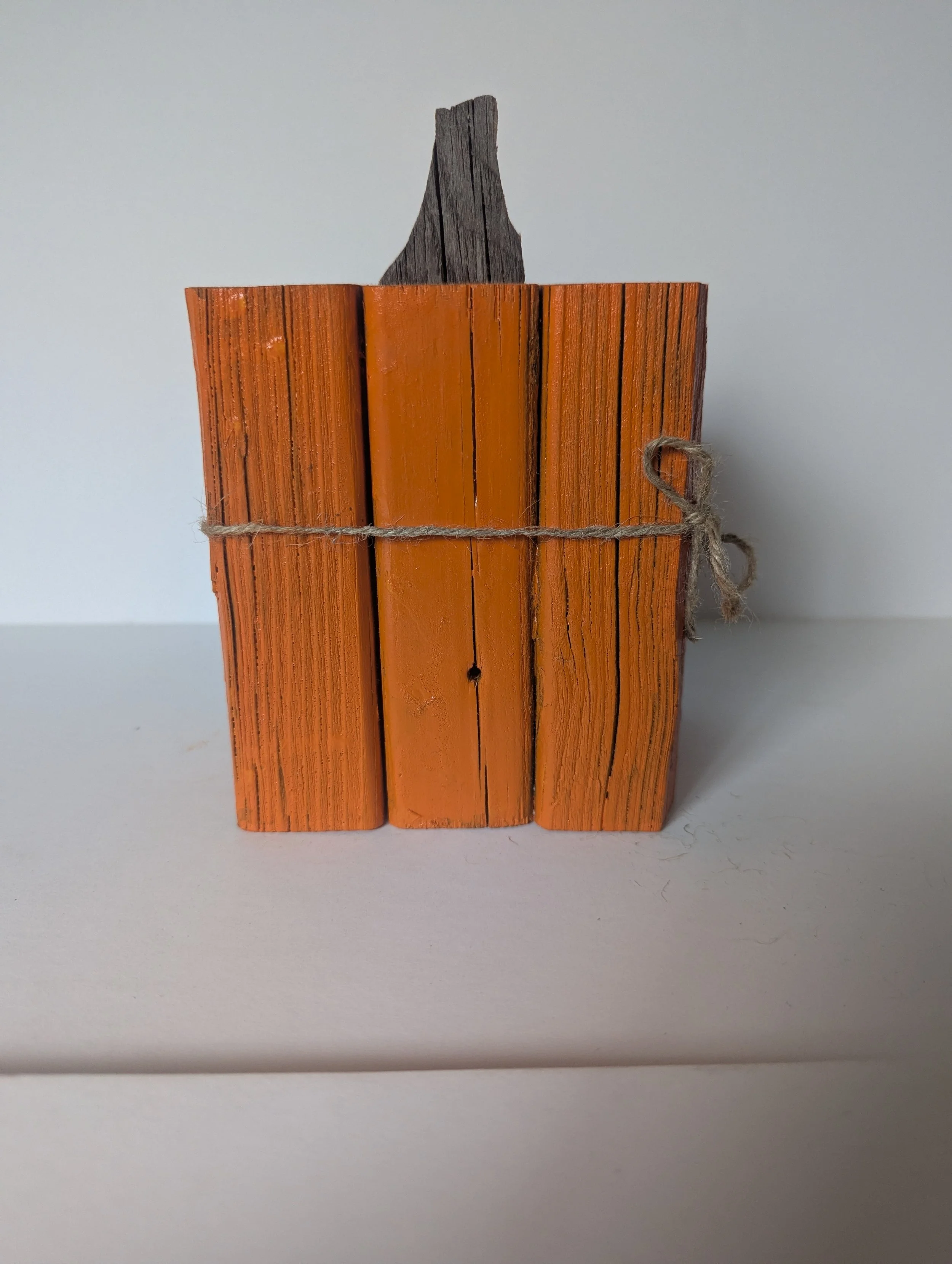 Rustic Wood Block Pumpkin