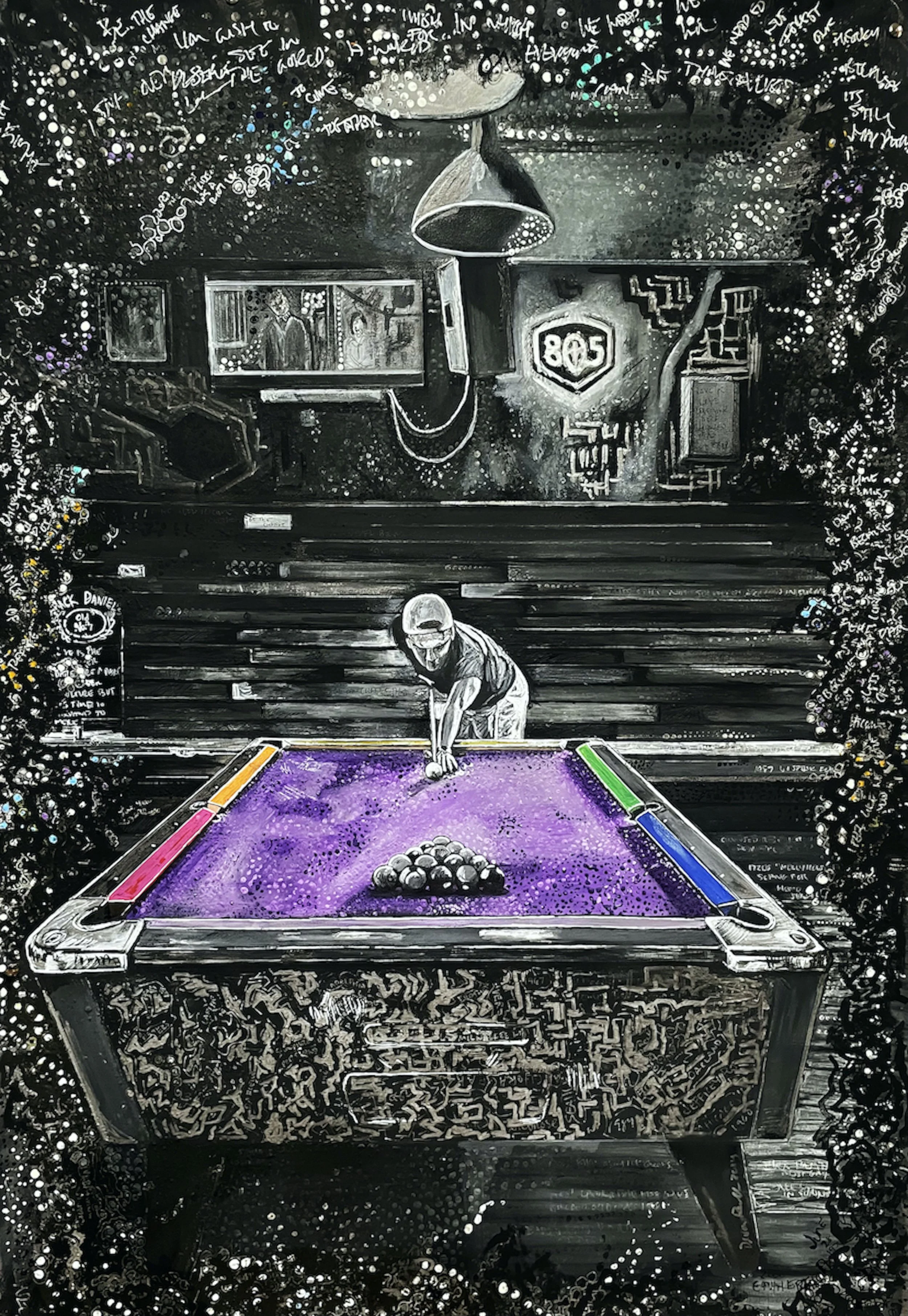 More Than A Bar |
2025 |
Charcoal + Acrylic on Unstretched Canvas |
29.5  x 43 inches |
$3500