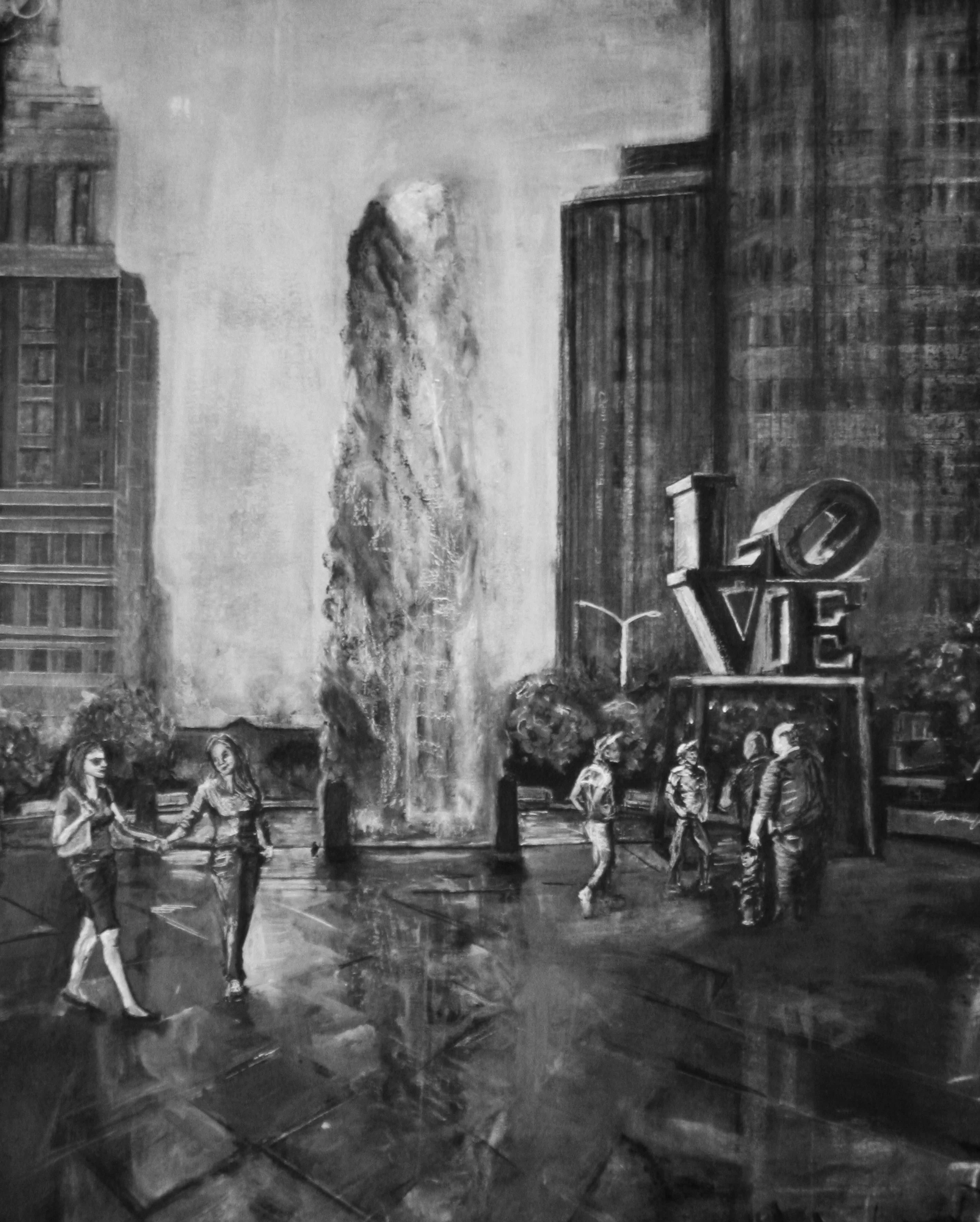 City of Brotherly Love |
2015 |
Charcoal, Acrylic, Gesso on Canvas |
46 x 36 inches |
PRINTS AVAILABLE ONLY |