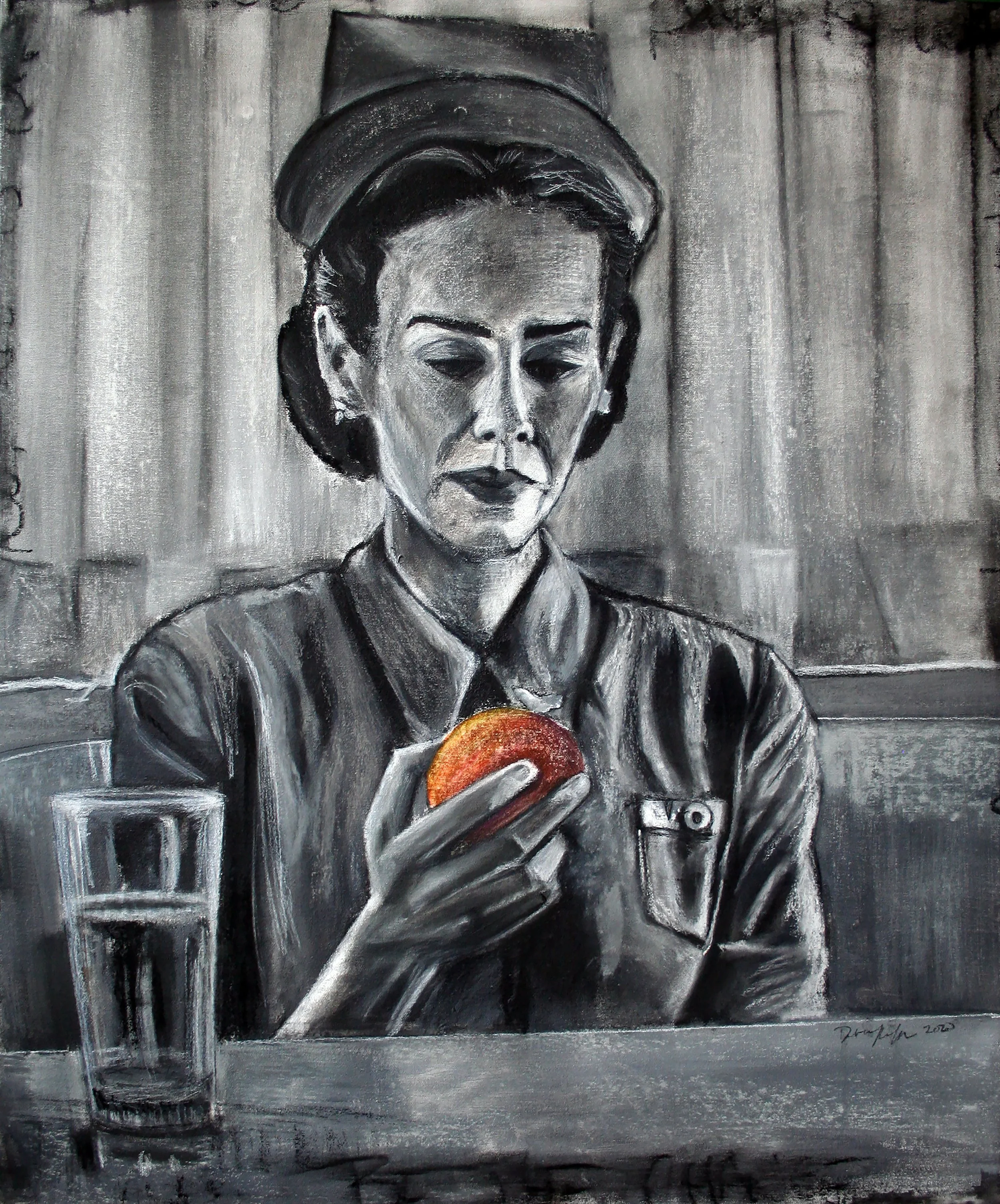 That's My S.. Peach |
2020 |
Charcoal, Pastel, and Gesso on Canvas | 32 x 28 inches |
$3500
