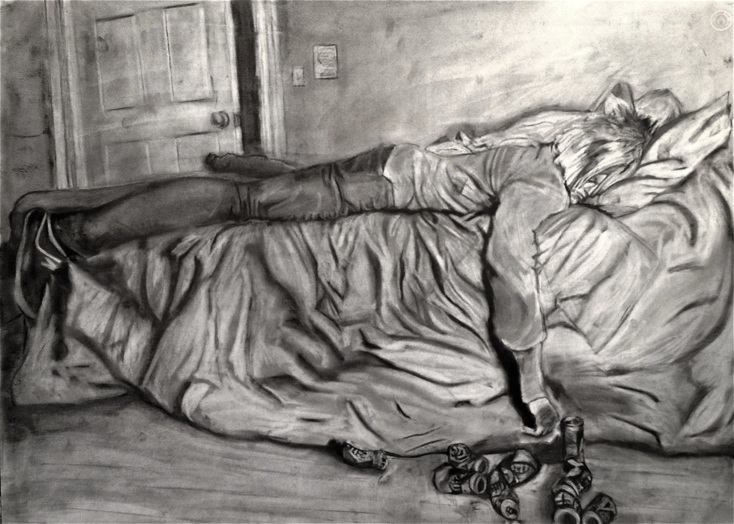 Dealing |
2012 |
Charcoal on Paper in Frame |
22 x 24 inches | 
$650
