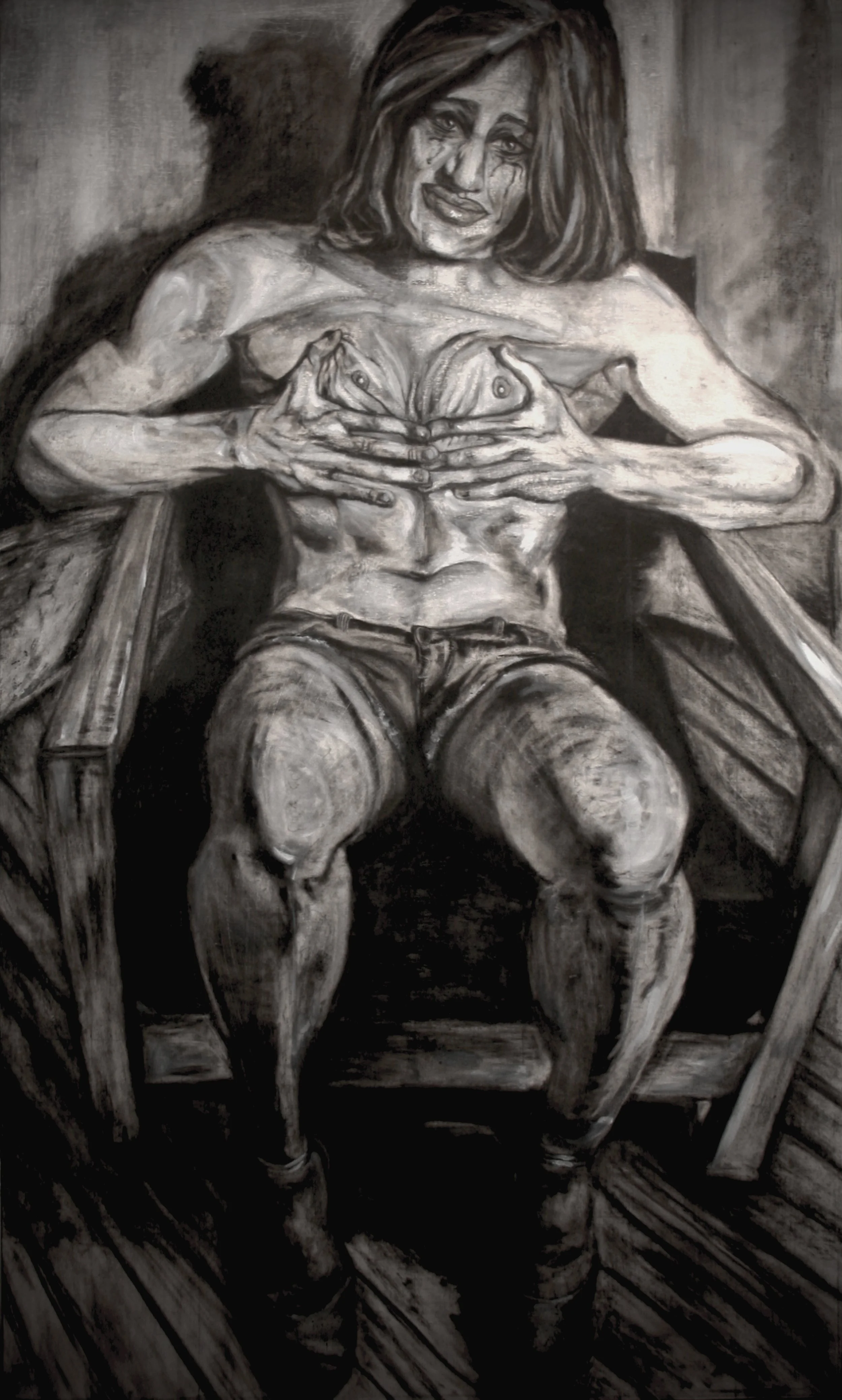 Drag On |
2013 |
Charcoal, Gesso on Unstretched Canvas |
48 x 30 inches |
$3000