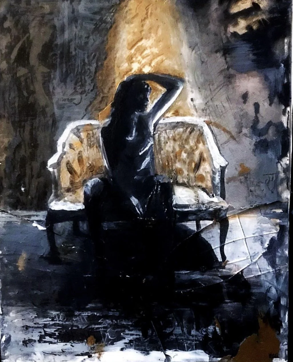 Blindside |
2018 |
Charcoal, Acrylic, Paper on Glass |
8 x 10 inches |
$375

