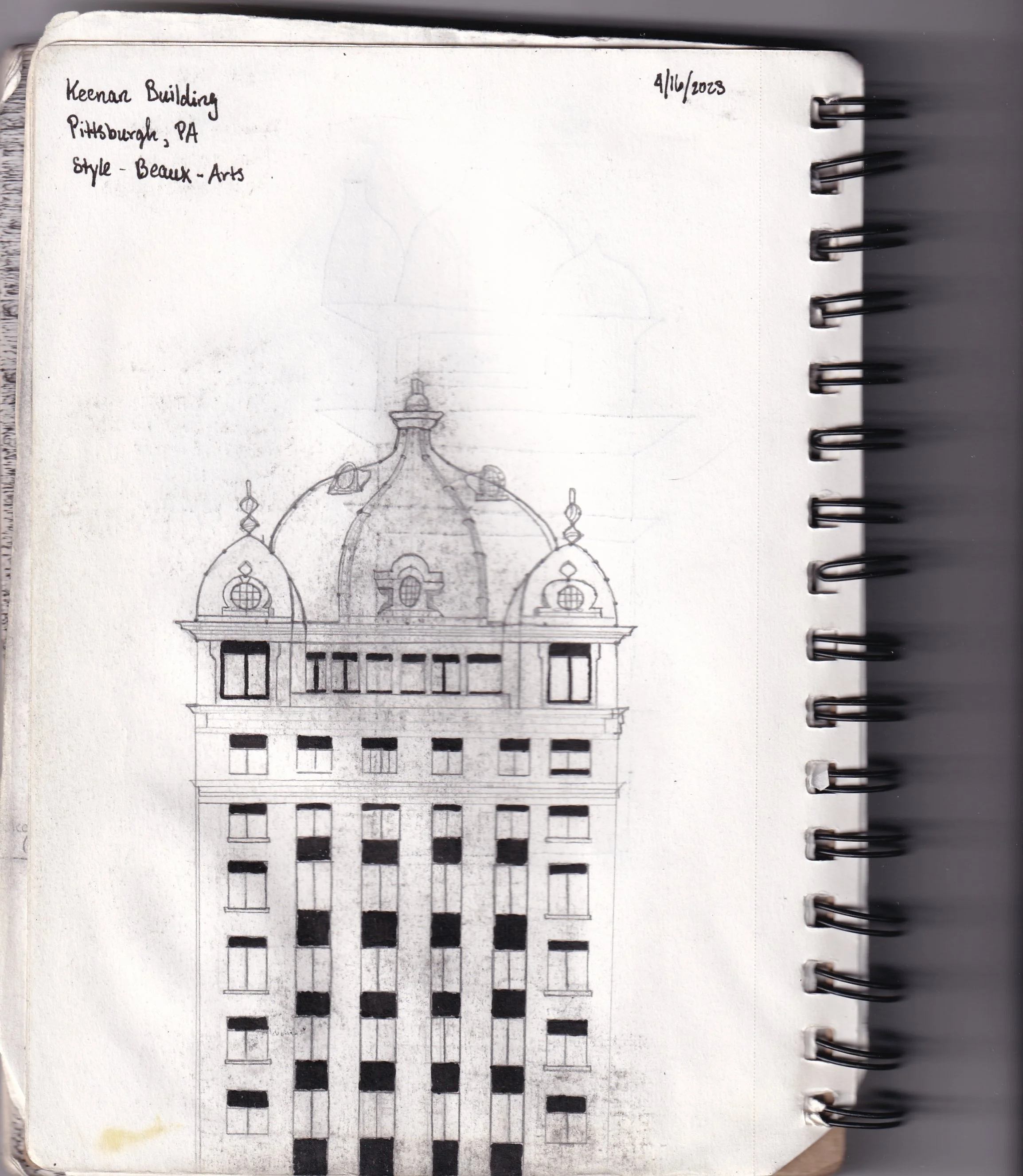 [Sketch #7] - Keenan Building Reference (Pittsburgh, PA) [4-16-2023]
Style - Beaux - Arts