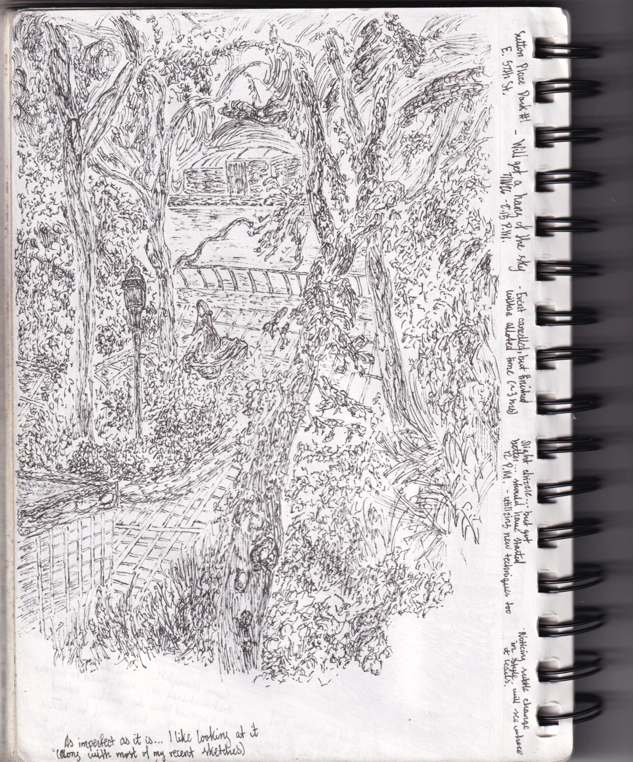 Sutton Place Park #1 [7-11-2026]

Sketchbook:
(Right Side)
Sutton Place Park #1 (East 57th Street)

Will get a hang of the sky - Event cancelled (due to drizzle), but finished within alloted time (~3 hours).

Slight drizzle... but got better... shoul