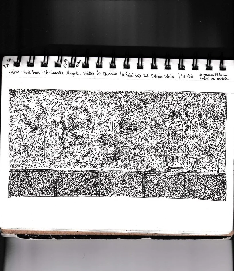 LaGuardia Airport Window Sketch (A Portal into the Outside World) [5-8-2026]

Sketchbook:
8:34 P.M. 5/8/2026 (Completed Sketch)
8:59 P.M. - C's back (referring to Cherechi, my younger brother, who is back from Purdue University)

2nd Floor: LaGuardia