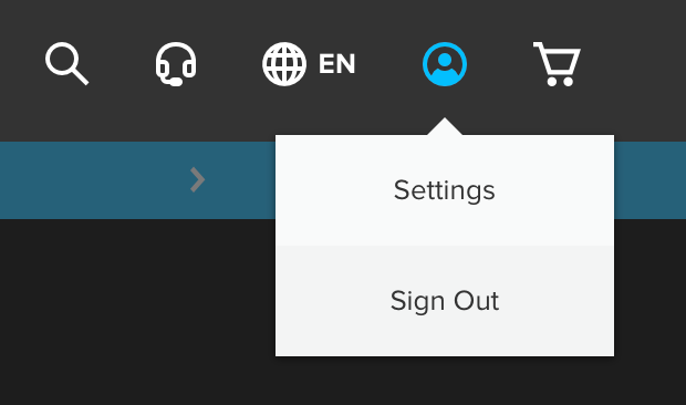 Current Account Menu, GoPro Website