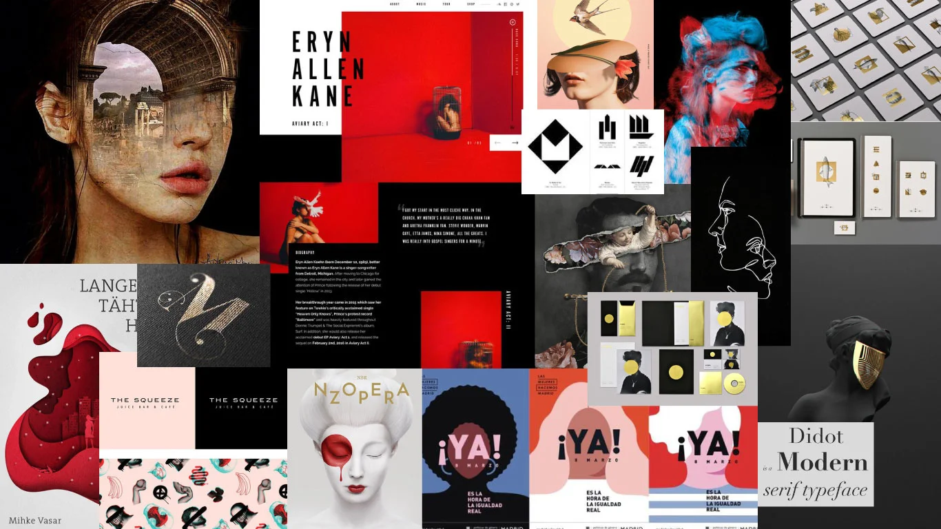 Mood board for monicama brand