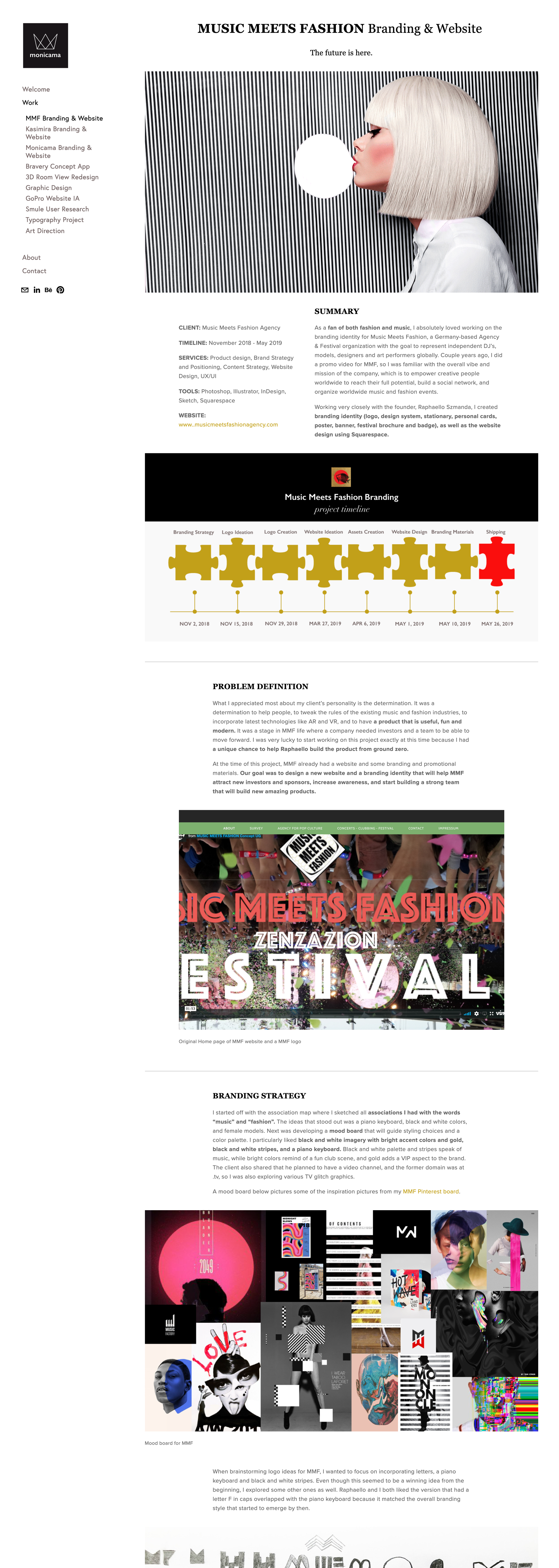 Project Page for monicama Website 2.0