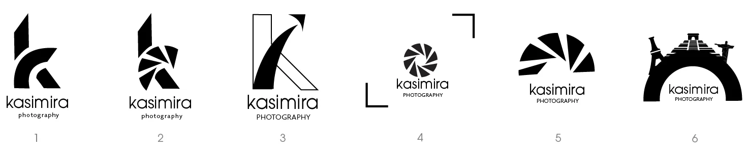 Kasimira Photohgraphy Round 3 Logo Ideation, with number 2 as a winner