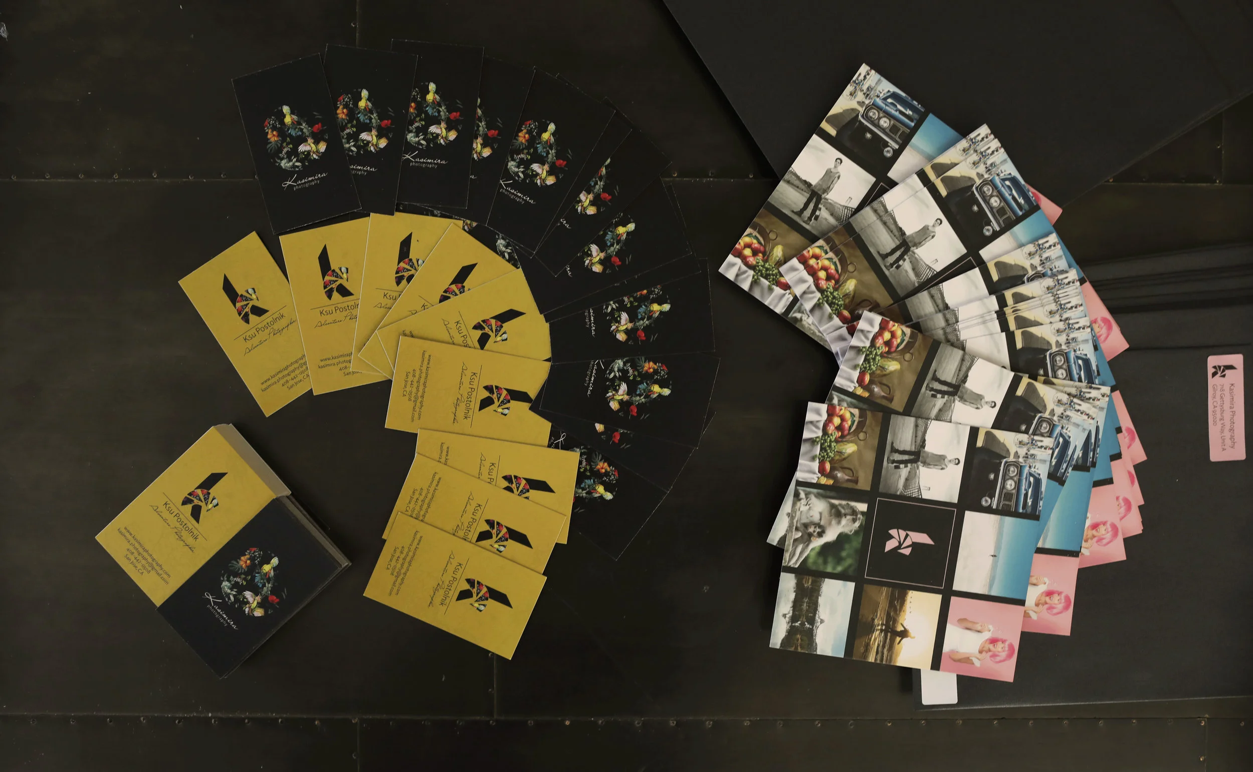 Kasimira Photography business cards and Thank you cards