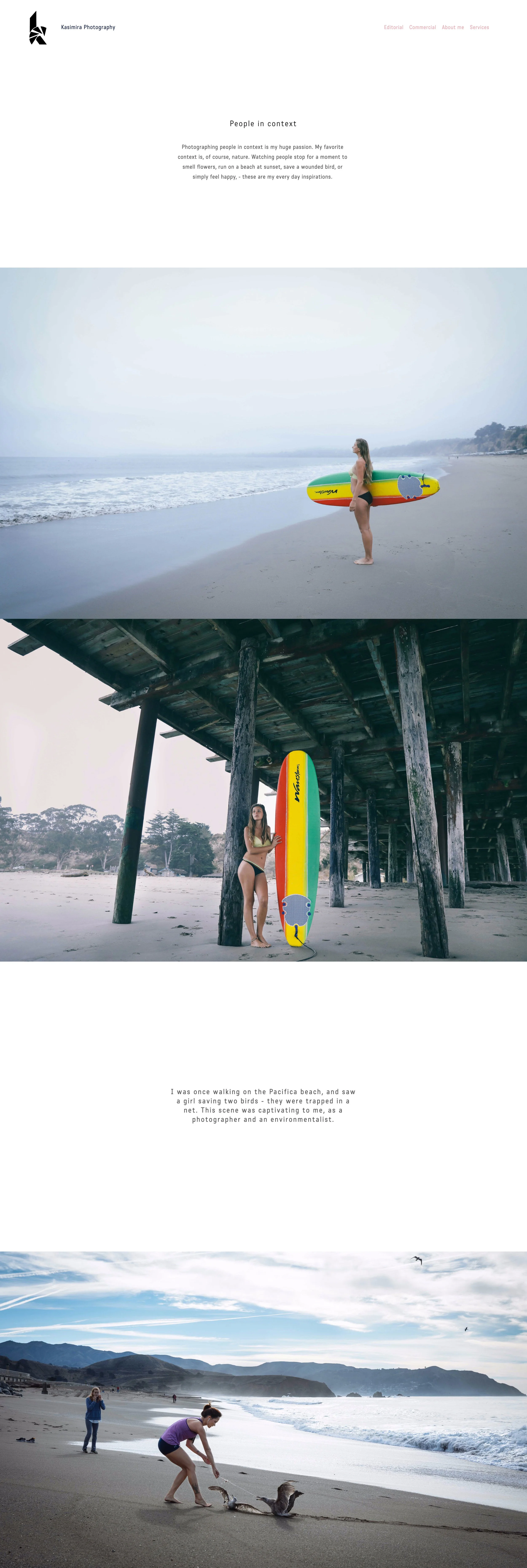 A Layout of Redesigned Kasimira Photography Gallery Page