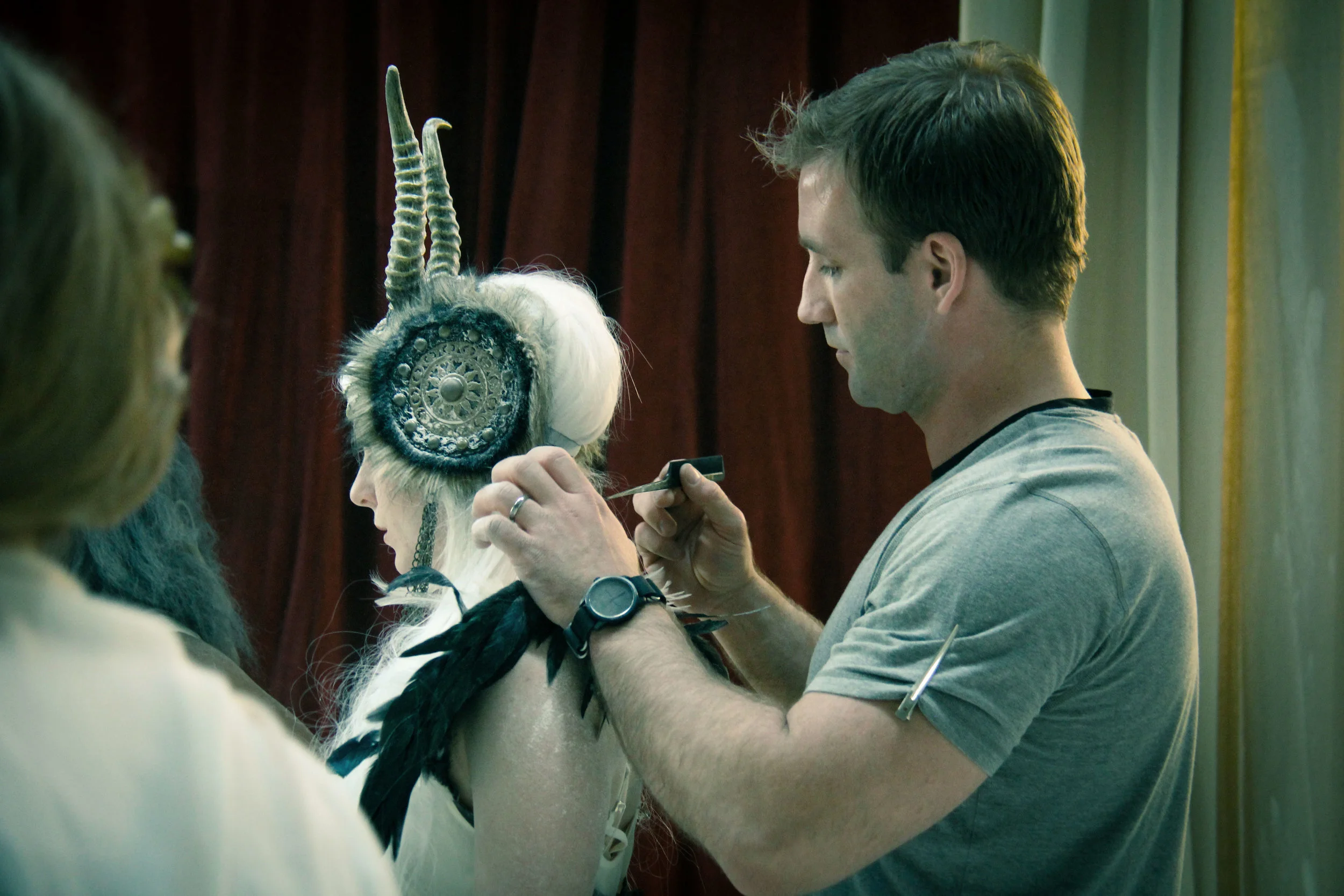 Hair stylist Nick Finley is creating a Fawn Girl Character. Photo credit: Monica Ma