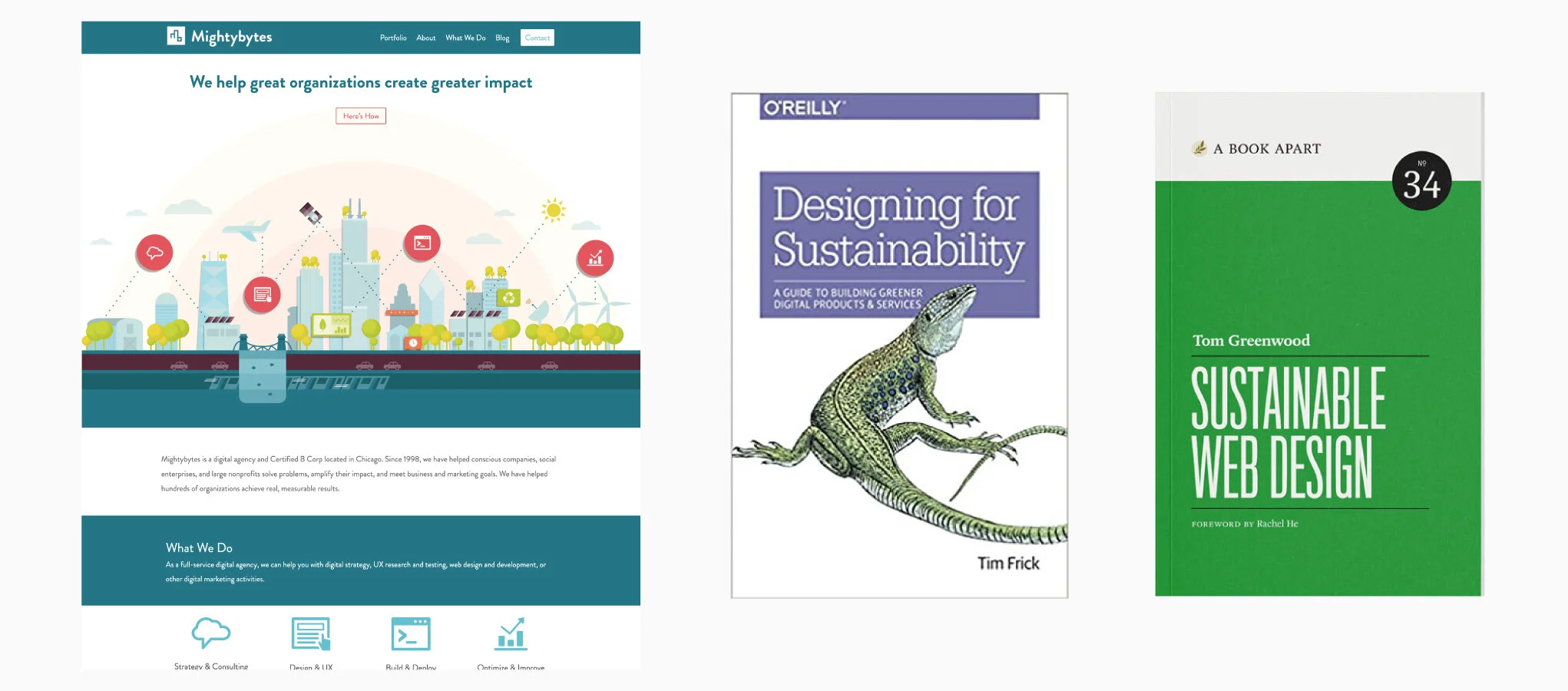 Some terrific Sustainable Design resources to check out: Mightybytes, Designing for Sustainability, Sustainable Web Design