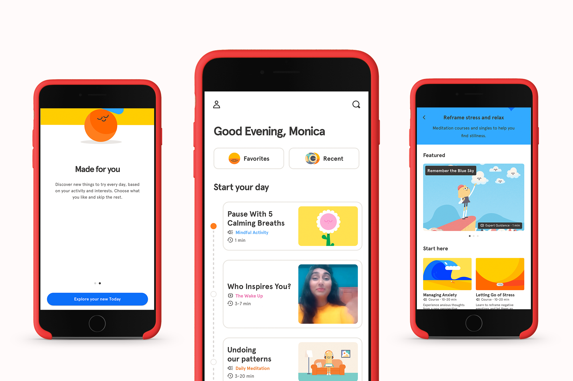Headspace app provides easy and descriptive onboarding