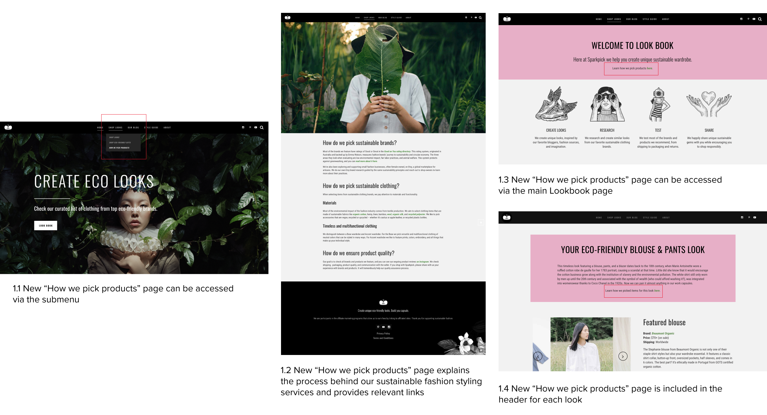 Sparkpick 2.0 Redesign: “How we pick products” page and related functionality