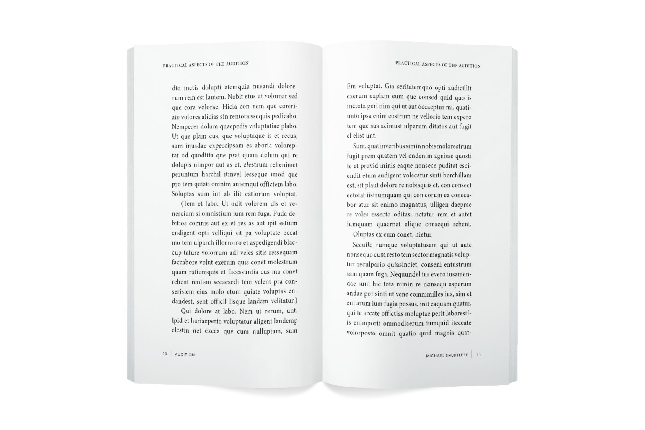 Redesigned book layout of Audition