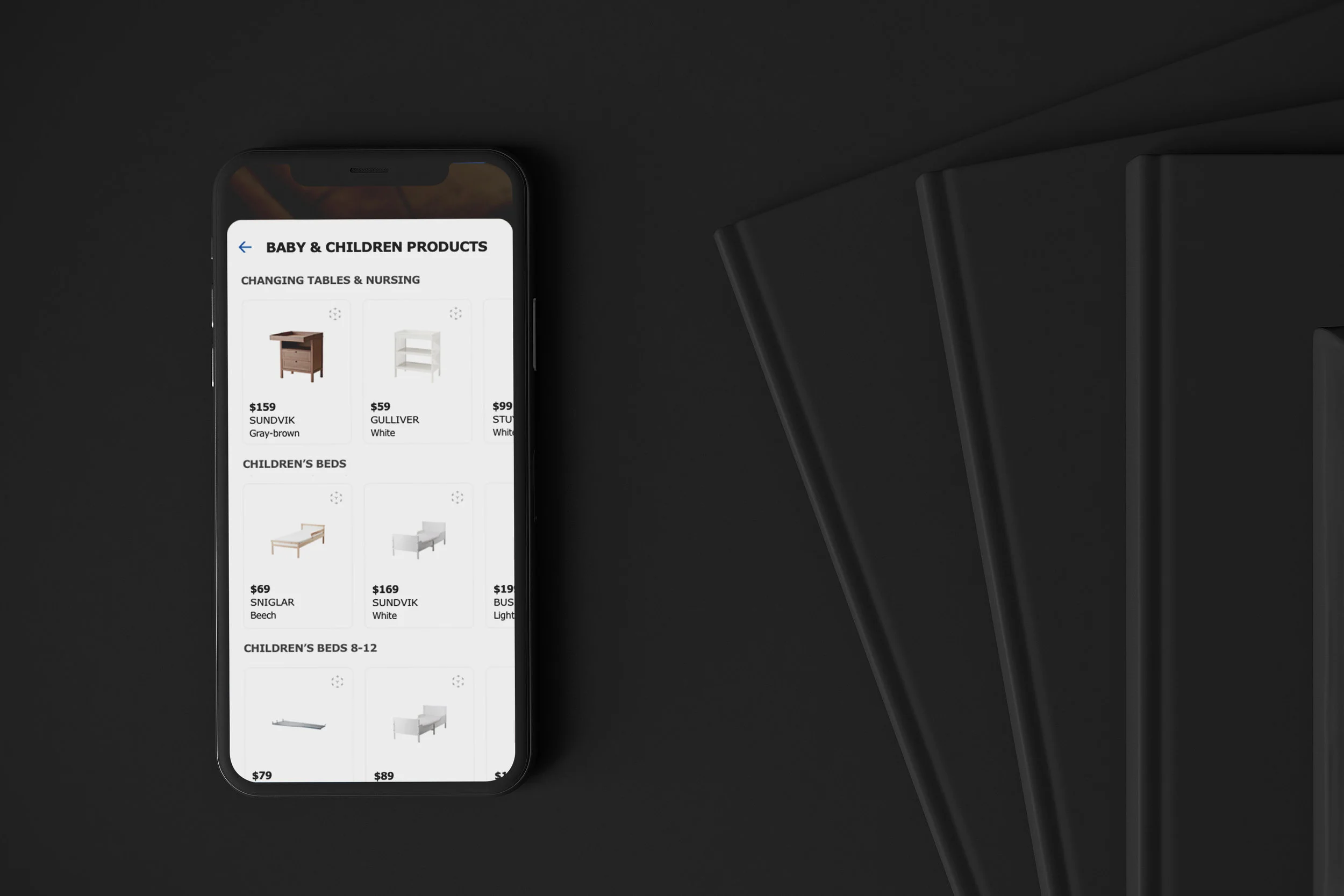 Redesigned Category screen, IKEA PLACE app