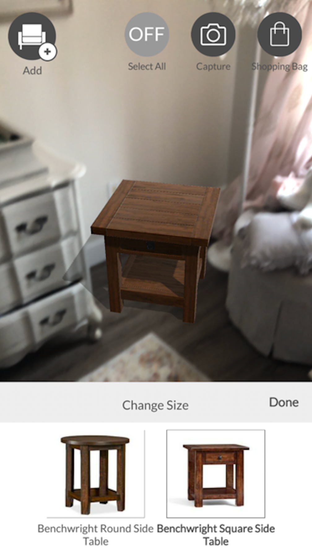 Size screen, 3D Room View
