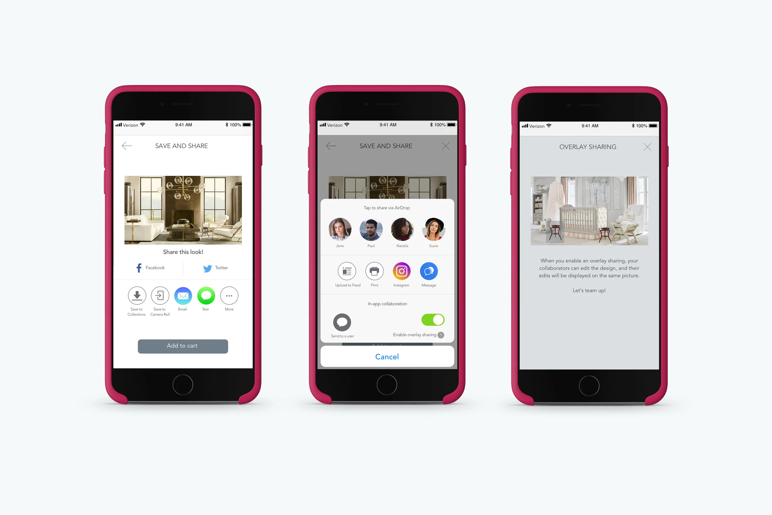Collaboration feature, redesigned 3D Room View App