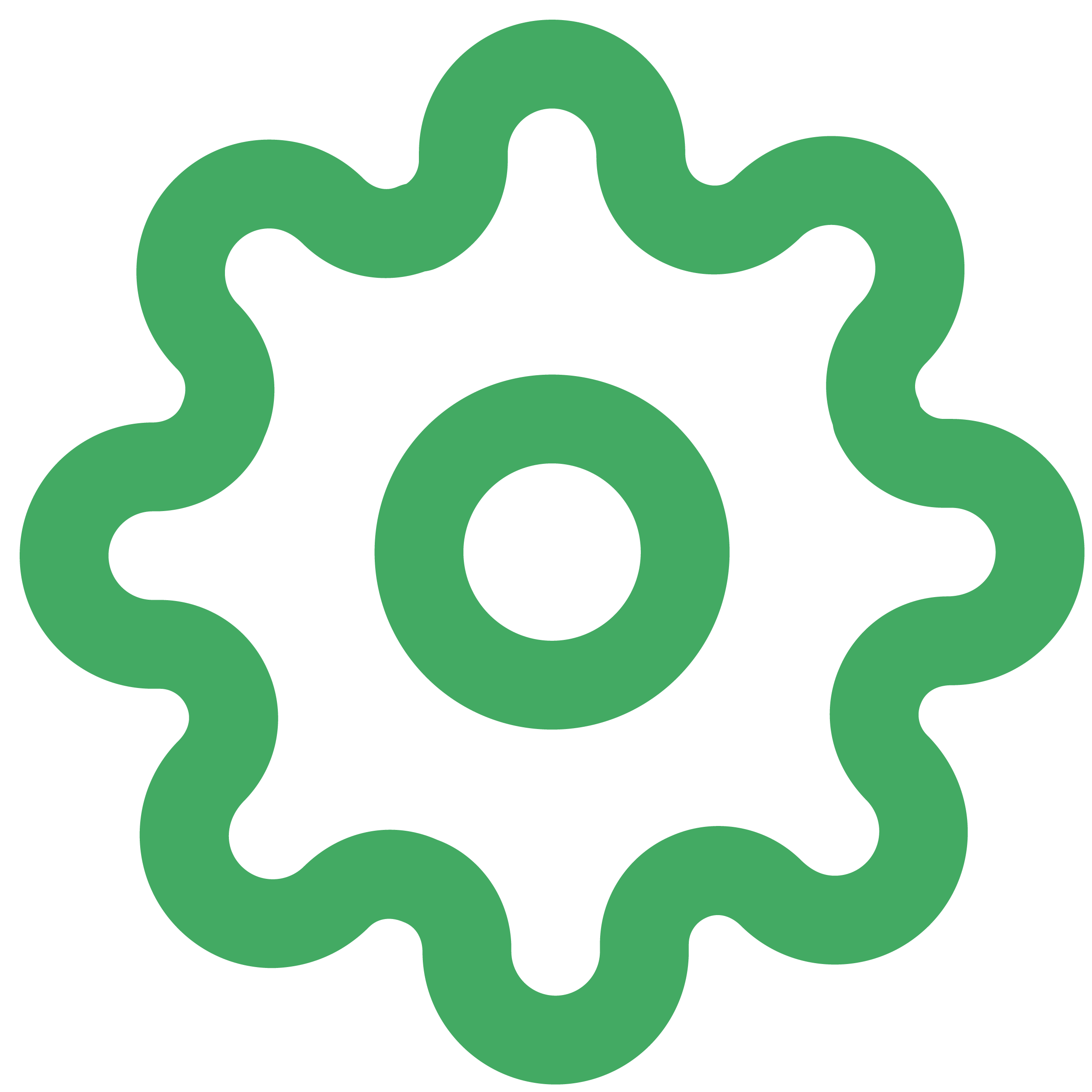 A green chain link logo on a black background.