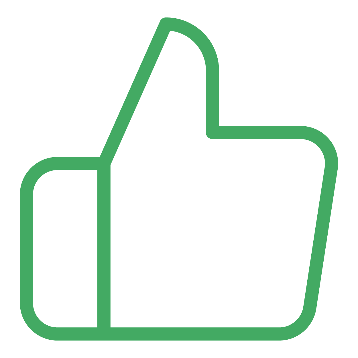 Outline of a green folder icon on a black background.