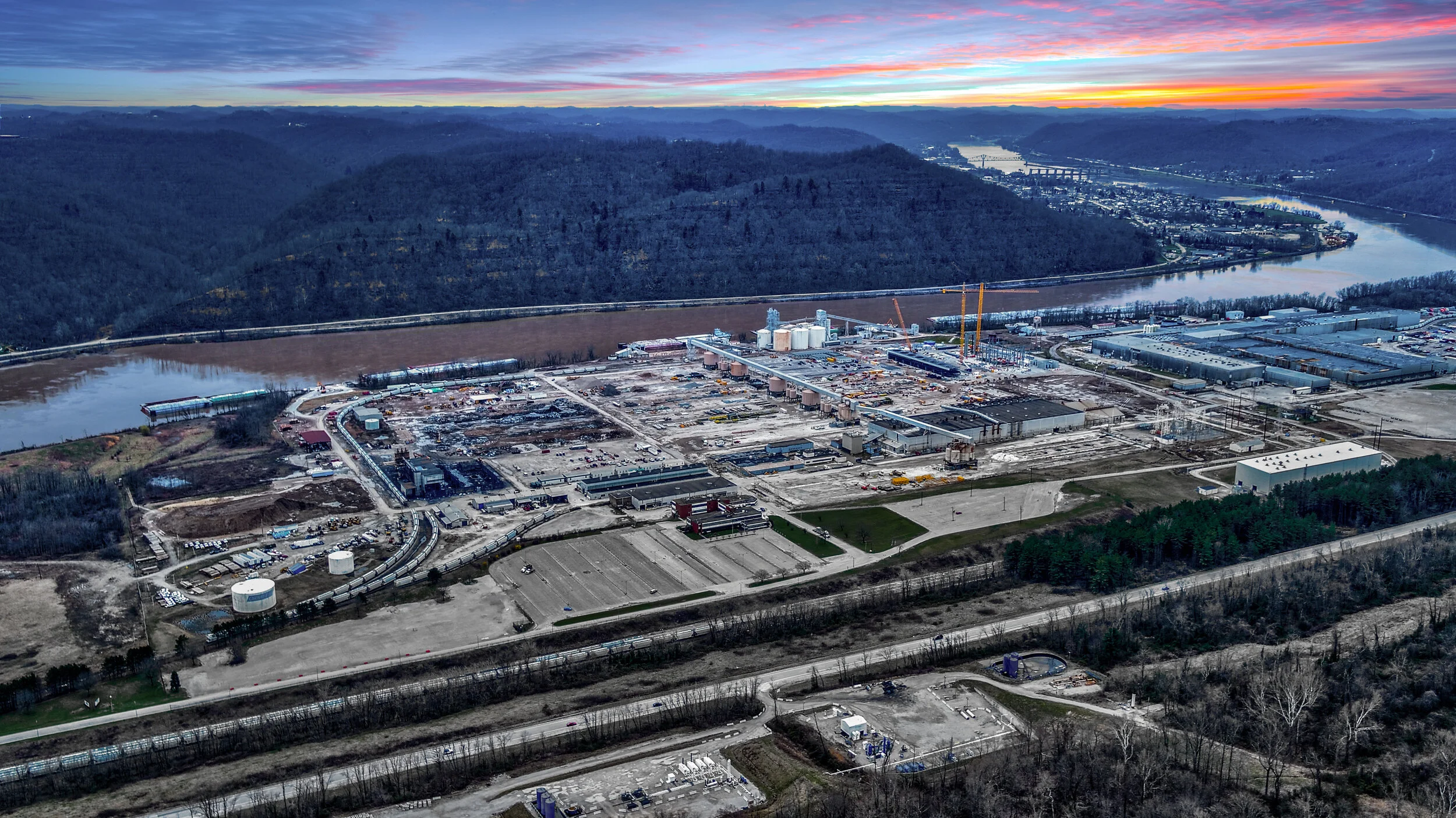 aerial photo of long ridge energy terminal in Hannibal, Ohio by Alert5Media