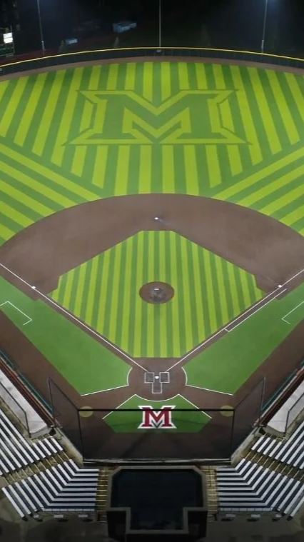 Aerial photo of Miami University baseball stadium in Oxford, Ohio by Alert5Media