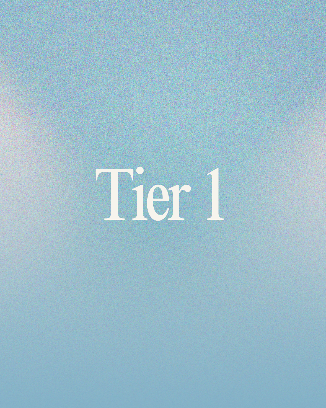 A gradient blue background with the text 'Tier 1' in white in the center.