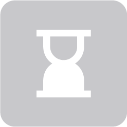 Icon of an hourglass on a dark gray background.