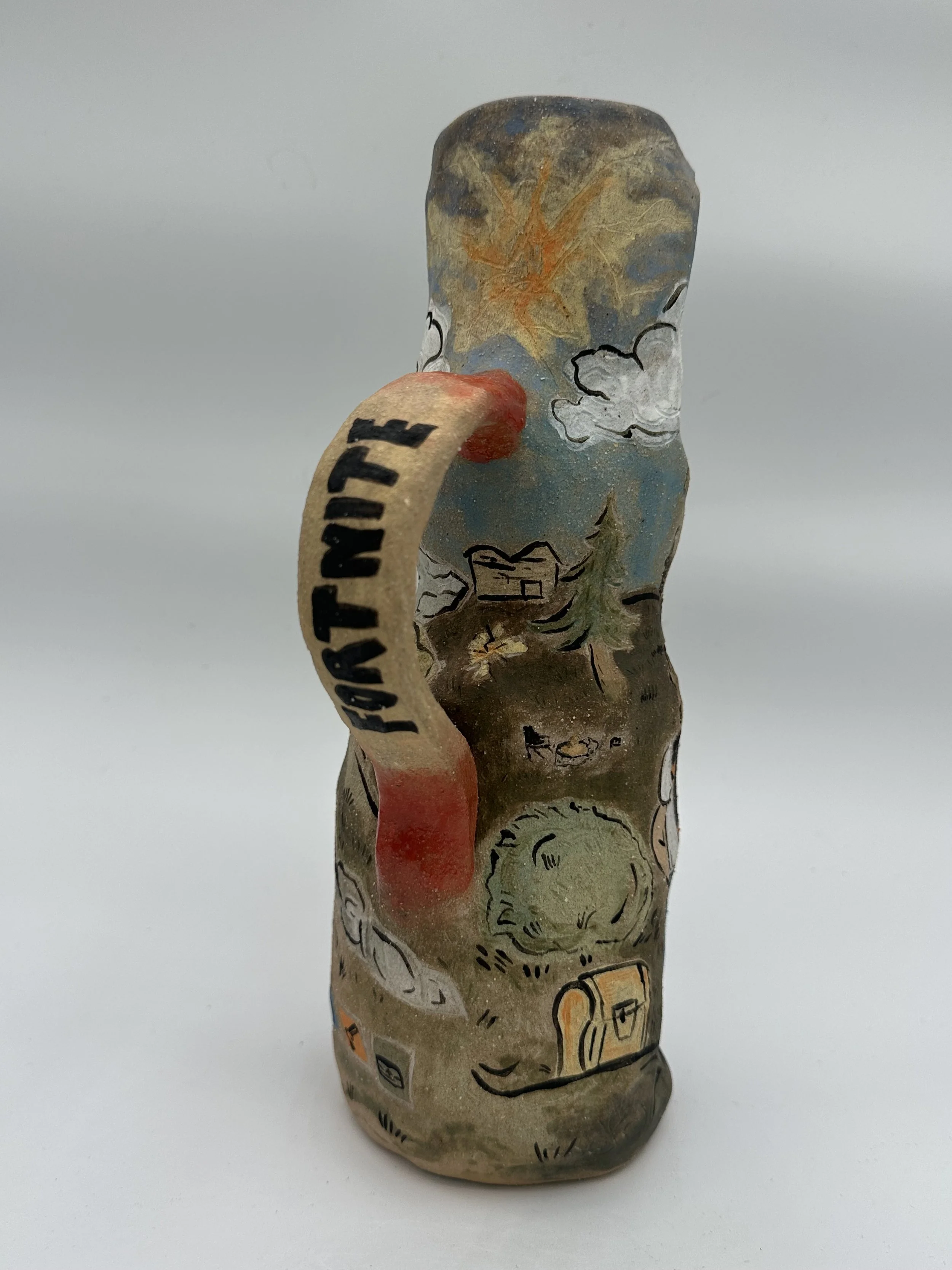 "Fortnite Jug - Chapter 6," 2026, Stoneware, Glaze, Underglaze