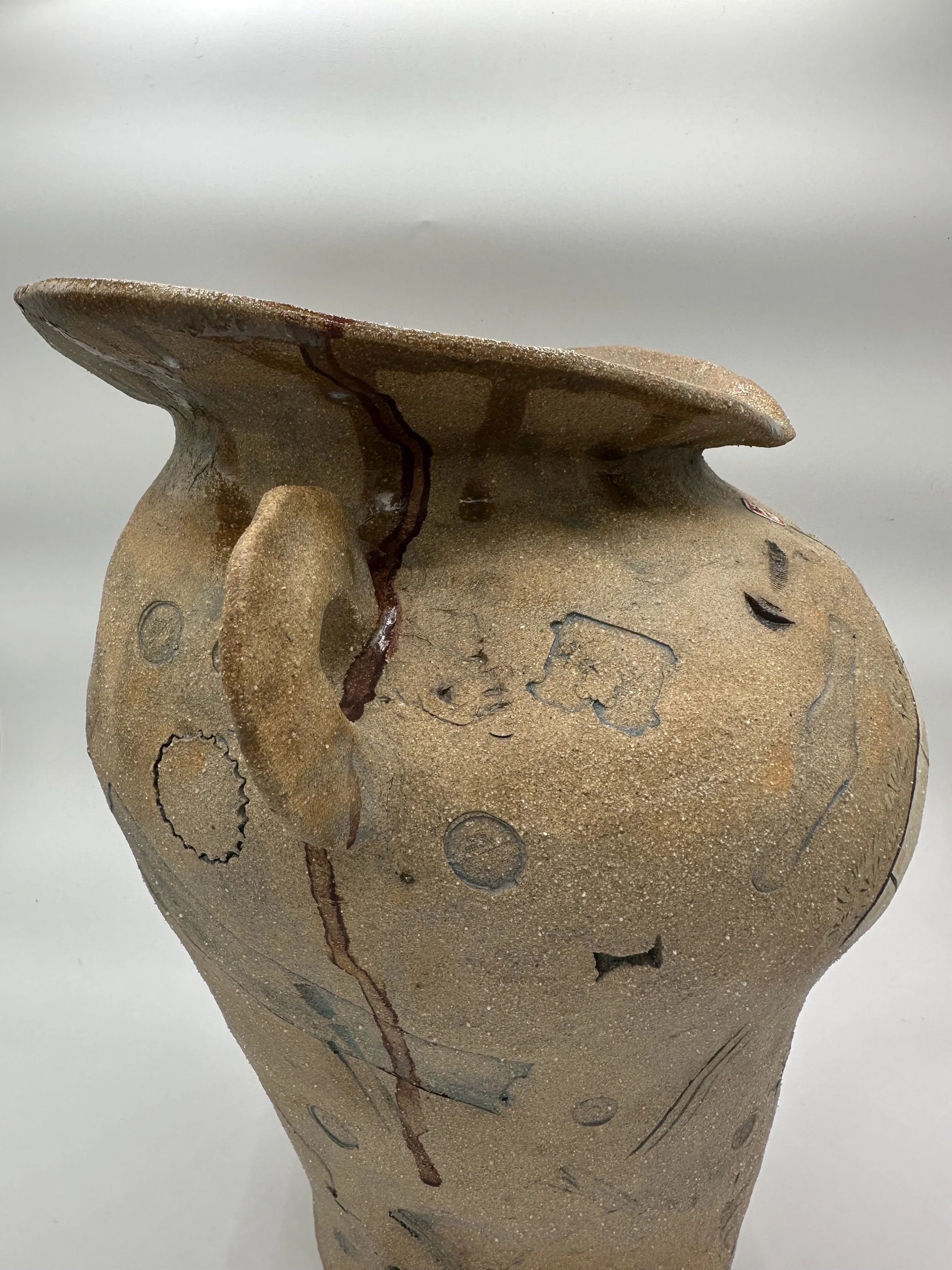"Bus Stop," 2025, Stoneware, Glaze, Underglaze, Found objects, Copper Wash 