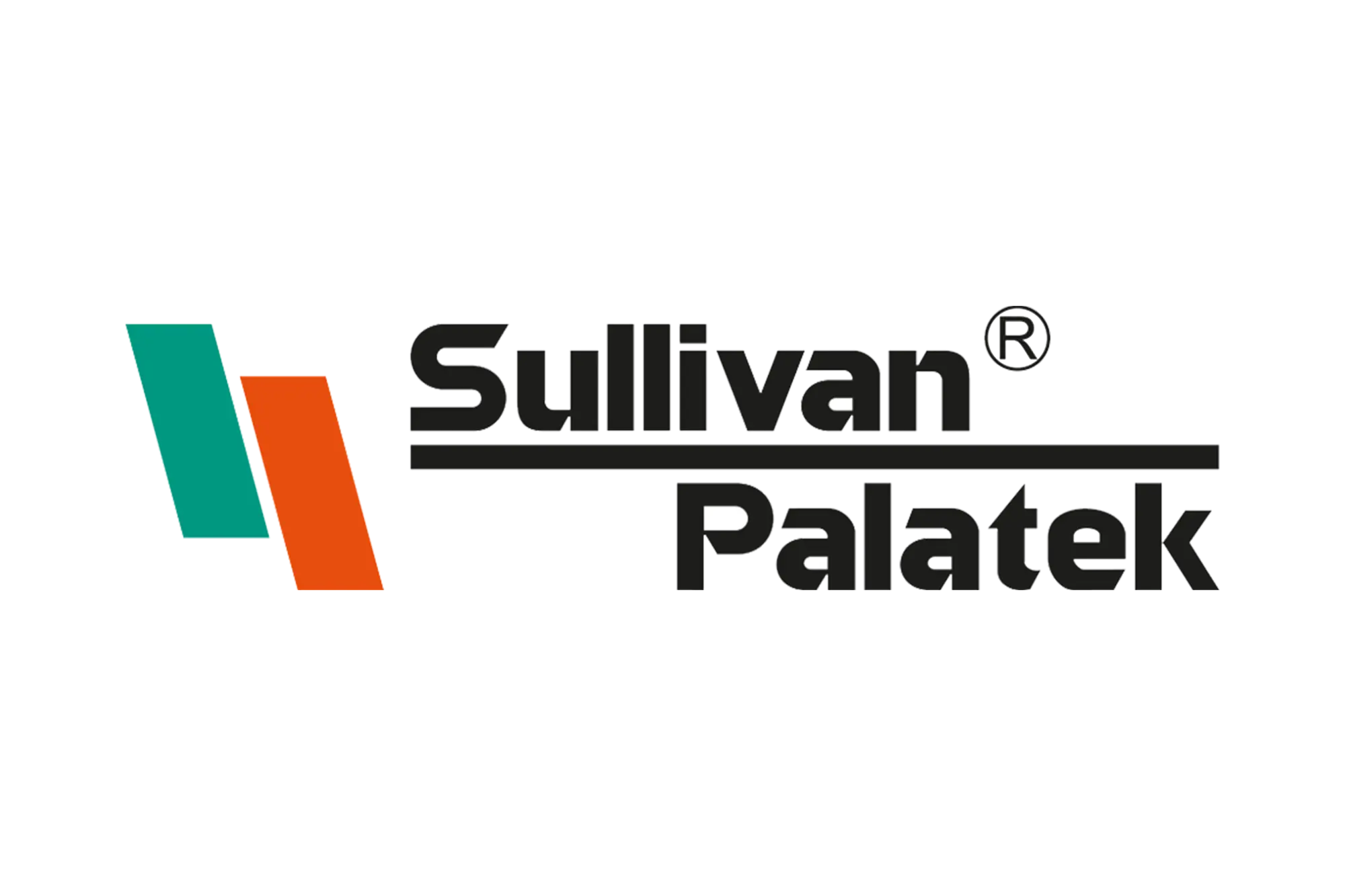 The logo of Sullivan Palatek featuring stylized colorful bars and bold black text.