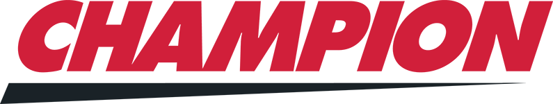 The image shows the word 'CHAMPION' in bold red uppercase letters with a black underline.