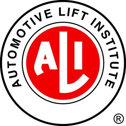Logo of the Automotive Lift Institute with a red circle and white text inside.