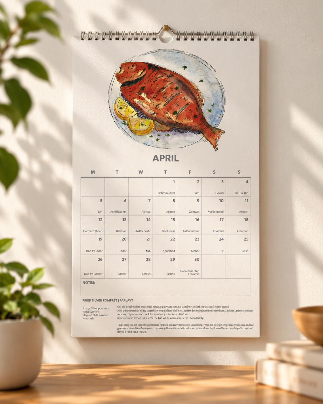 A Year of Parsi Flavours | 2027 illustrated calendar (wall)