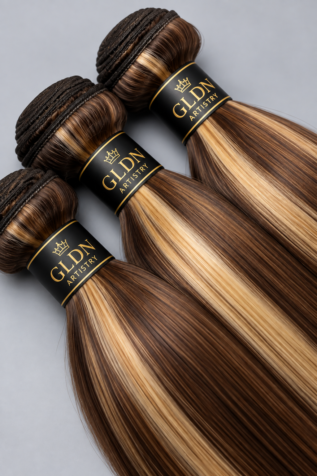 GLDN Champagne Highlight Straight Premium Virgin Hair Bundles